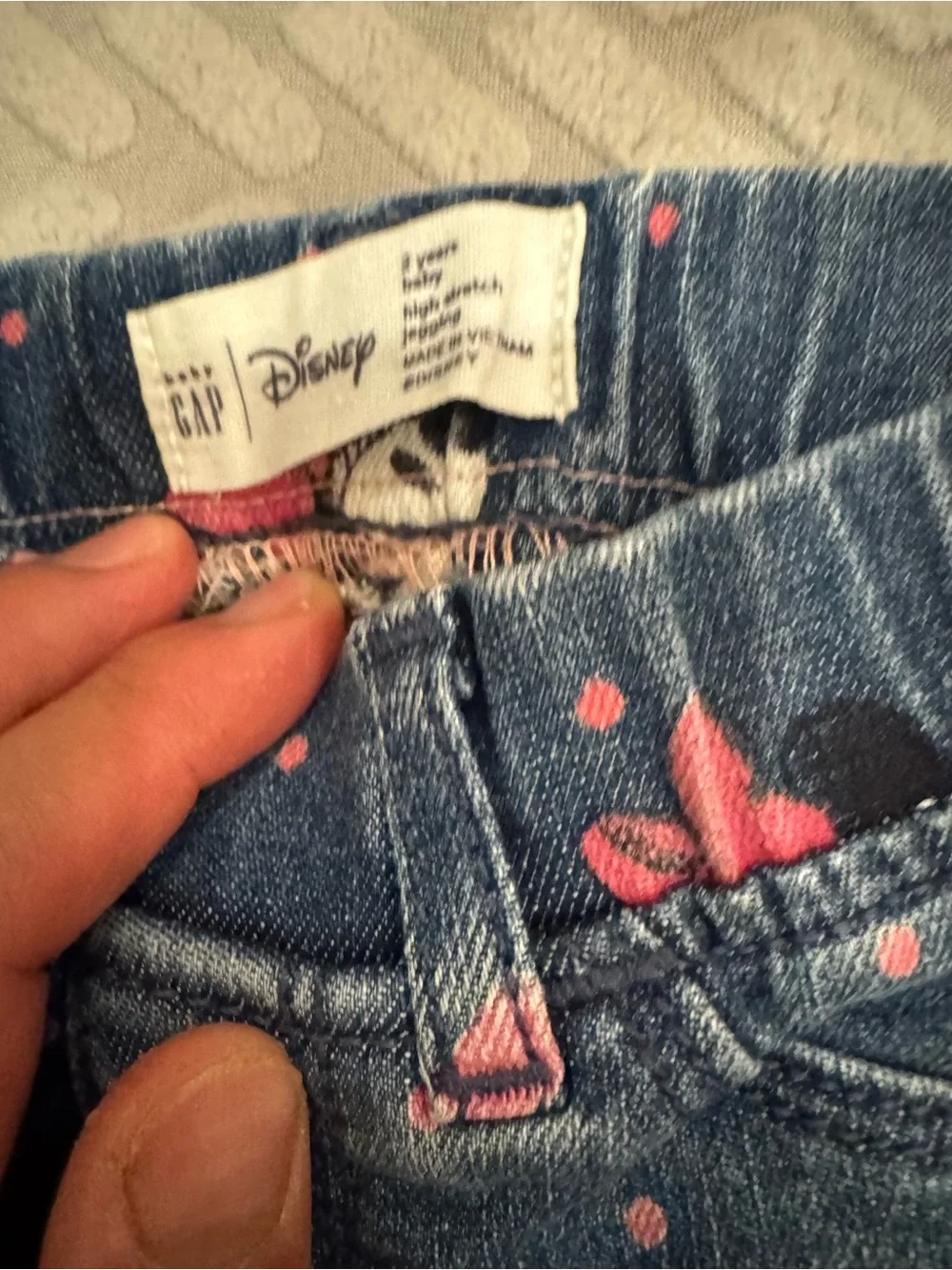 Gap Minnie pink bows denim jeans size 2T